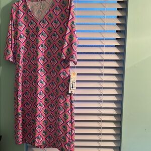 Vibrant Pink Patterned Dress
